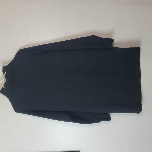 Athleta Cozy Karma Mock Neck Dress Size Medium Petite Black Pockets Thumbholes - Picture 5 of 11